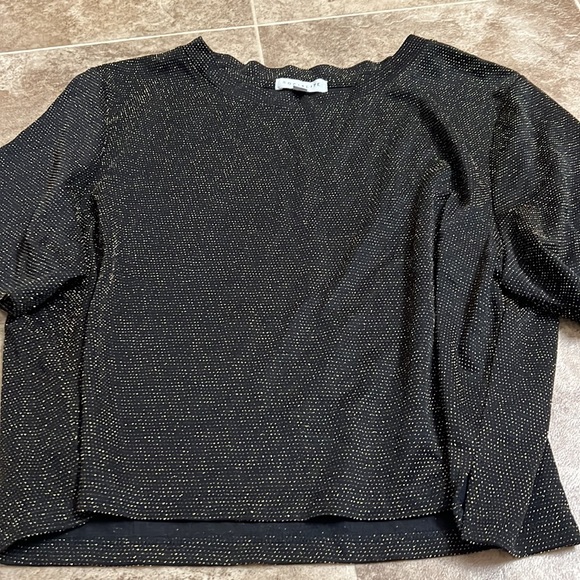 Black and gold sparkly Socialite top, size large - Picture 2 of 7